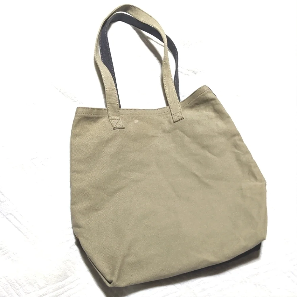 Alternative Stitched Canvas Tote Bag, Charcoal Khaki, 16x14